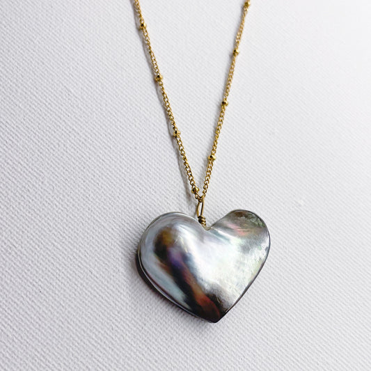 RESERVÉ - Collier Here avec chaine à billes dorées