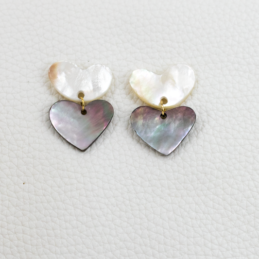 Double Heart Studs